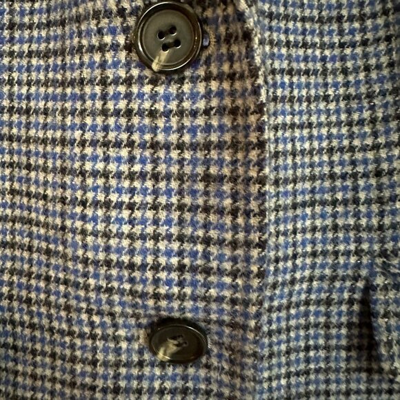 Talbots Aberdeen dark blue, light blue, gray houndstooth wool jacket lined Sz10 - Picture 7 of 9